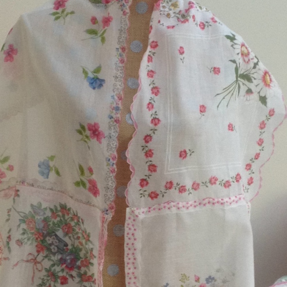 Vintage Pink Hanky Scarf